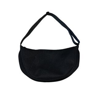 Uniqlo Round Shoulder Bag in Black Mesh (Larger Size)